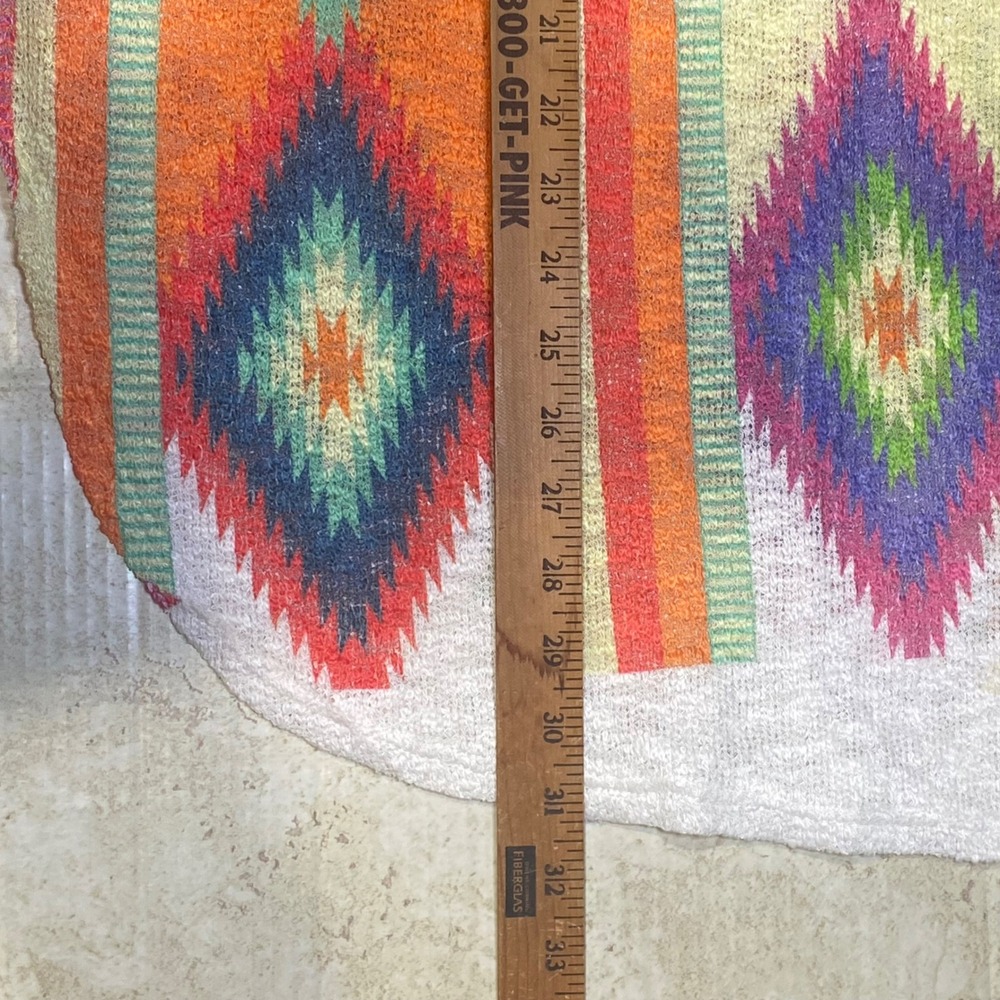 Luna Chic USA Womens Southwestern Geometric Knit Top Orange Multi Size L - Picture 4 of 7